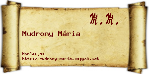 Mudrony Mária névjegykártya