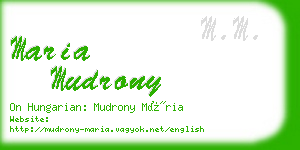 maria mudrony business card